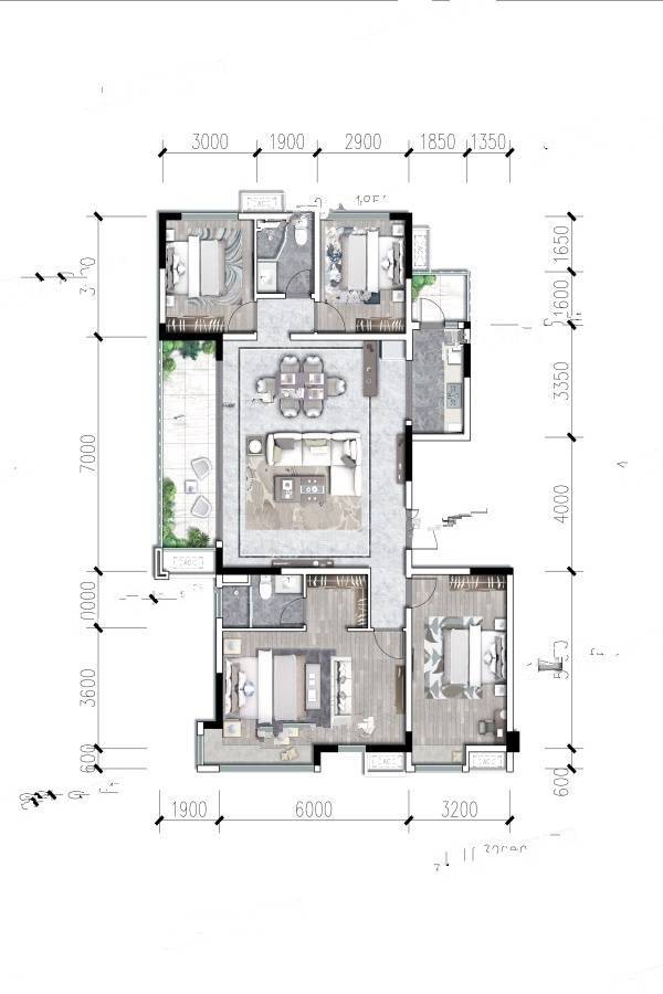 中车共享城4室2厅2卫157㎡户型图