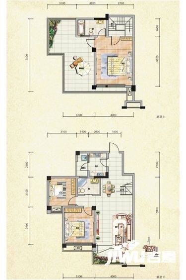 金山郡3室2厅2卫112.2㎡户型图