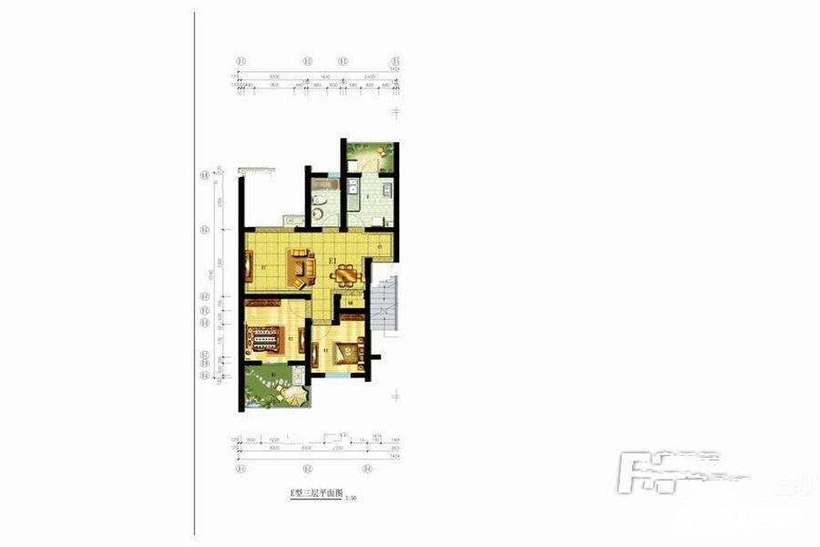 乐活原乡2室2厅1卫75.4㎡户型图