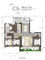 滨江领樾4室2厅2卫142.2㎡户型图