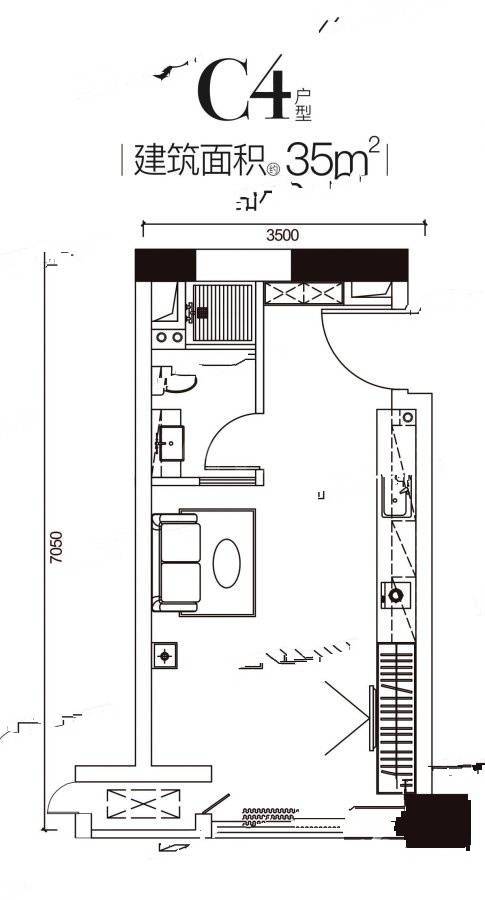 华府悦璟普通住宅35㎡户型图