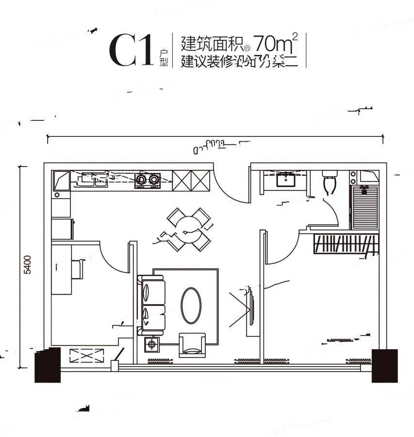 华府悦璟普通住宅70㎡户型图