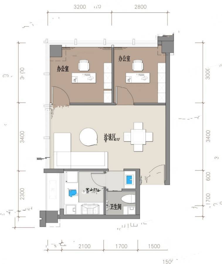 洲际华府广场普通住宅70.3㎡户型图