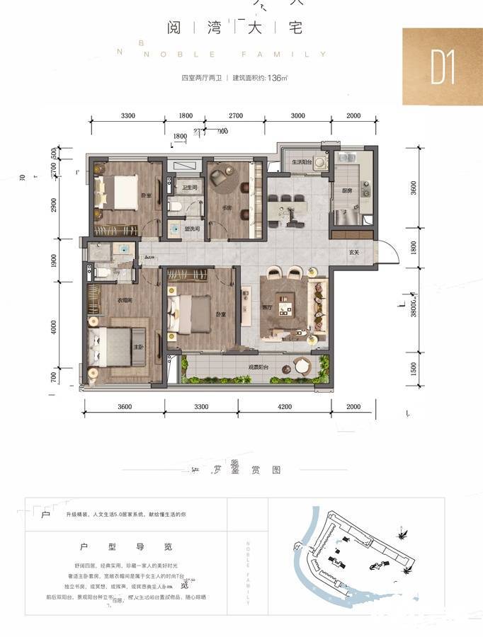 花样年香門第4室2厅2卫136㎡户型图