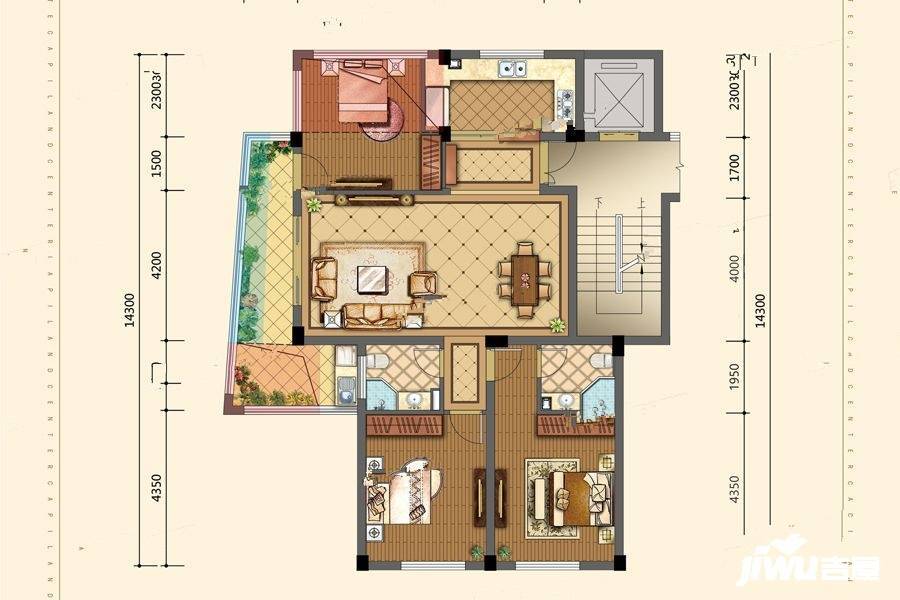 鸿鼎翡翠园3室2厅2卫115㎡户型图