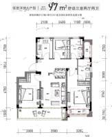 望潮府3室2厅2卫97㎡户型图