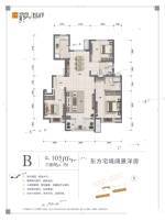 北京佳兆业悦峰3室2厅2卫105㎡户型图