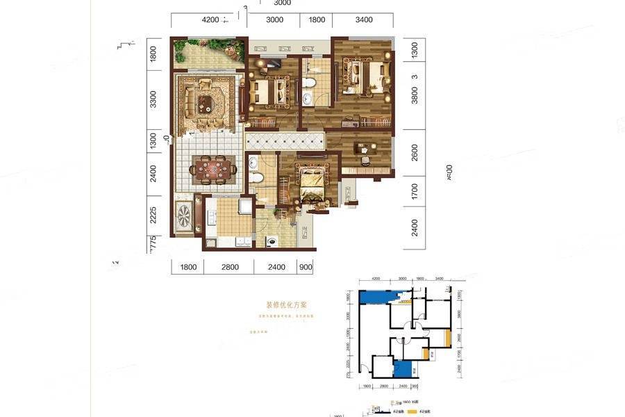 碧桂园云禧4室2厅2卫133㎡户型图