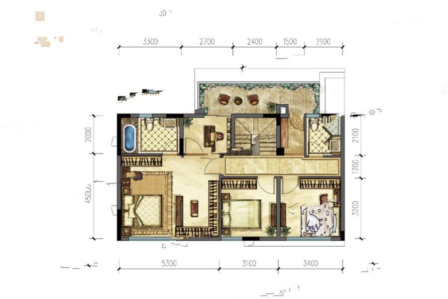 龙湖嘉天下5室3厅4卫188㎡户型图