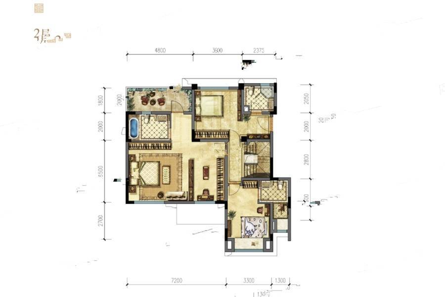 龙湖嘉天下4室2厅3卫186㎡户型图