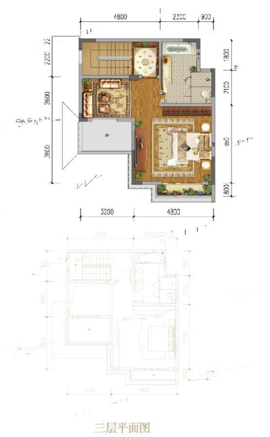 桃源居首府3室3厅3卫168㎡户型图