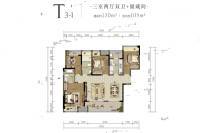 中国摩3室2厅2卫130㎡户型图