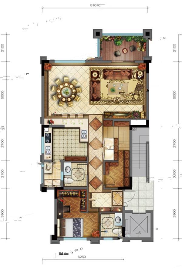 华侨城岚溪云墅4室3厅4卫213㎡户型图