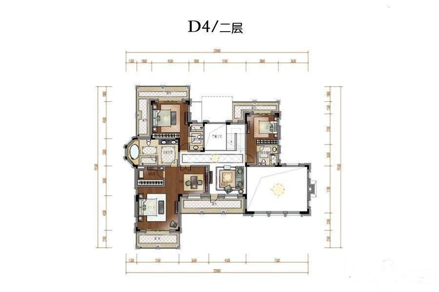 棕榈泉山顶别墅5室4厅6卫475㎡户型图