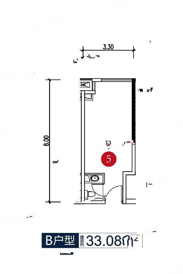 鲁能领秀城普通住宅33.1㎡户型图