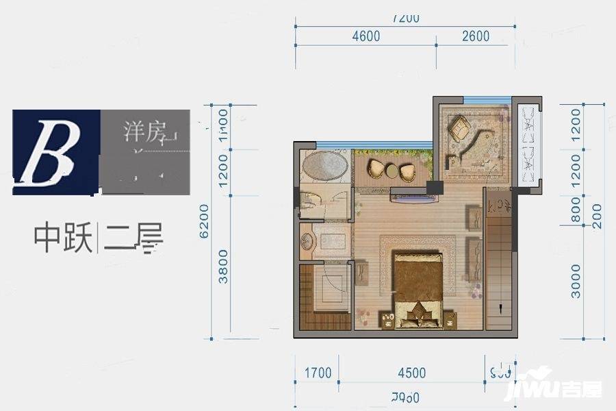 鲁能领秀城3室2厅2卫户型图