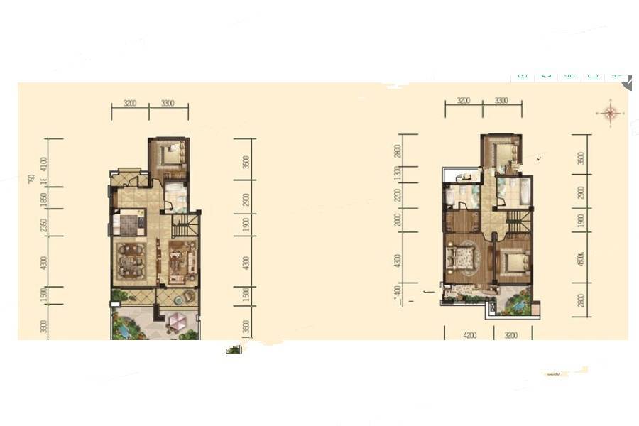 逸龙首府4室2厅3卫168㎡户型图