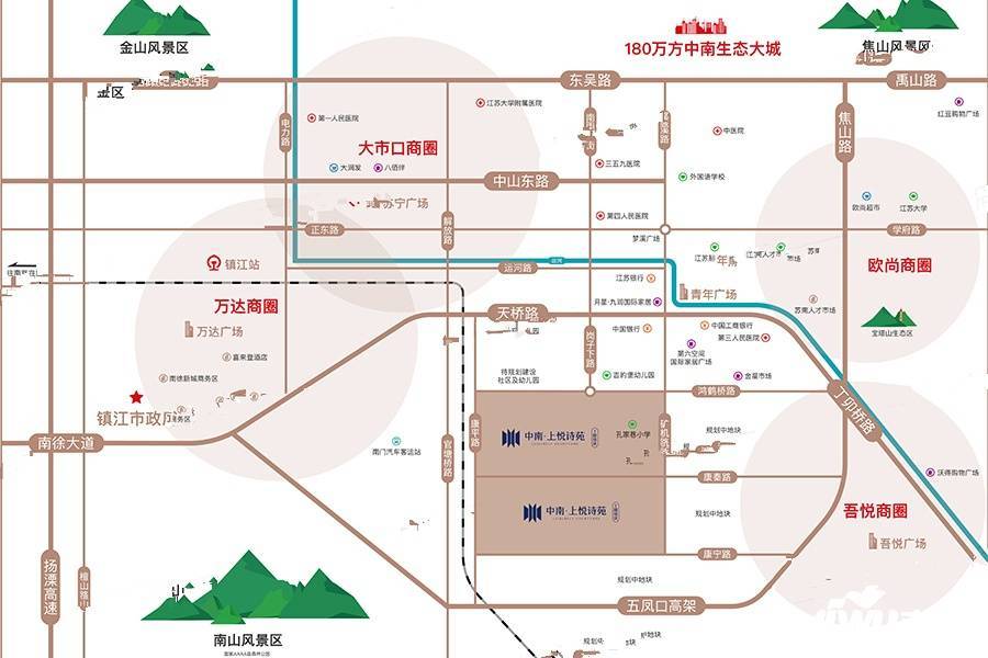 中南上悦诗苑位置交通图
