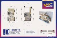 桂海东盟商贸中心1室1厅1卫39㎡户型图