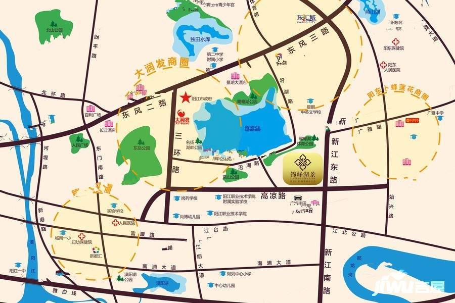 锦峰湖景位置交通图图片