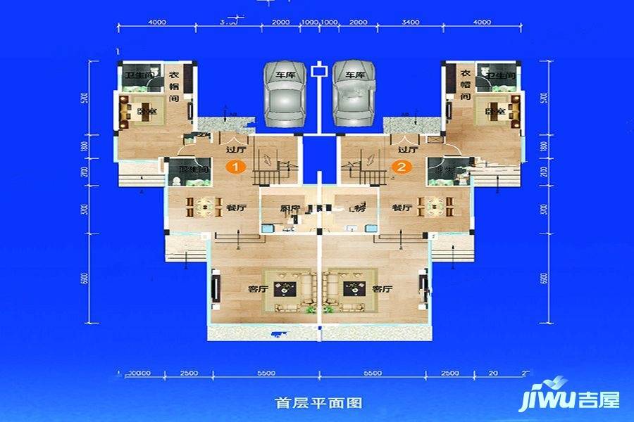 敏捷黄金海岸6室2厅4卫245㎡户型图