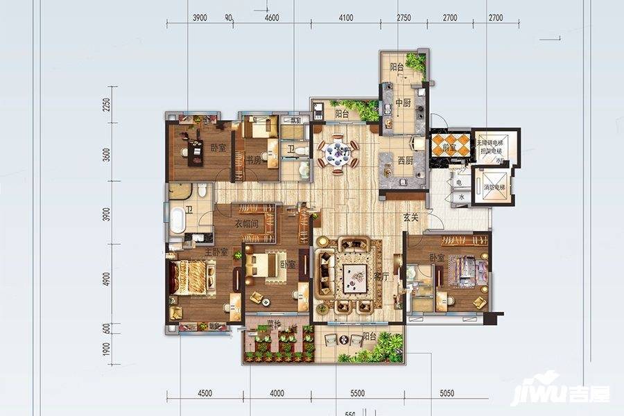 碧桂园凤凰湾5室2厅3卫266㎡户型图