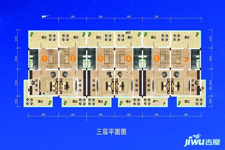 敏捷黄金海岸3室2厅4卫186㎡户型图