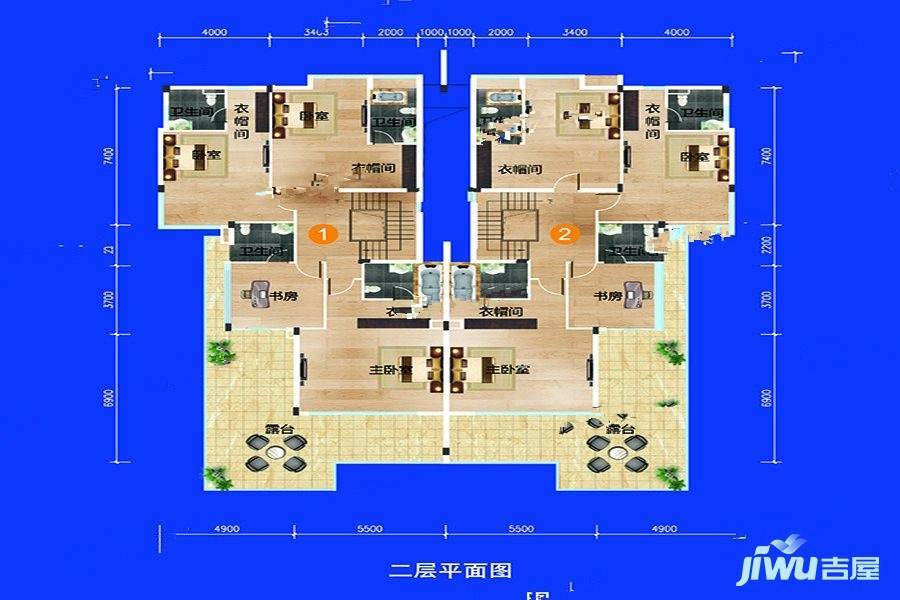 敏捷黄金海岸6室2厅4卫245㎡户型图