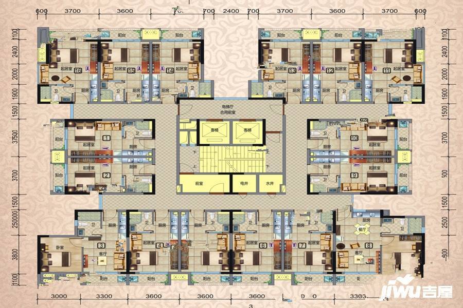 御景豪园1室1厅1卫47.2㎡户型图