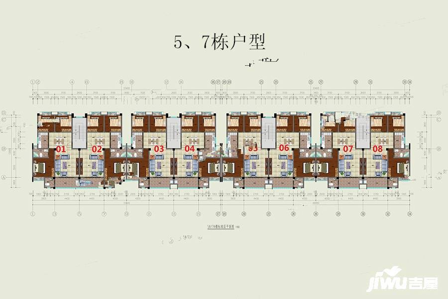 银杏苑3室2厅2卫104㎡户型图