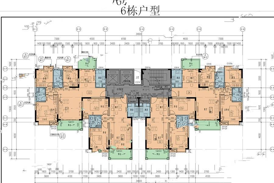 雄州家园3室2厅2卫124㎡户型图