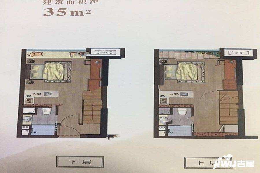 龙湖北宸星座2室2厅2卫35㎡户型图