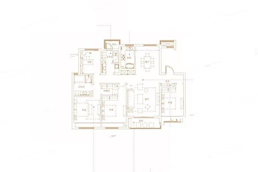 华侨城翡翠天域4室2厅2卫160㎡户型图