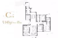 正荣中心天寓4室2厅2卫143㎡户型图
