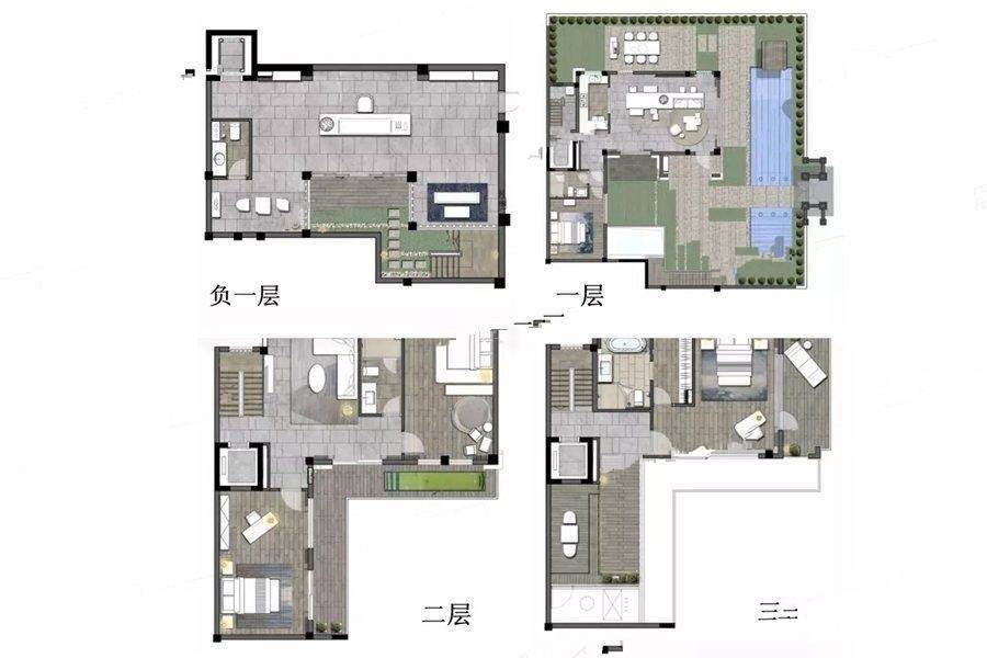 仁恒凤凰山居4室2厅4卫329㎡户型图