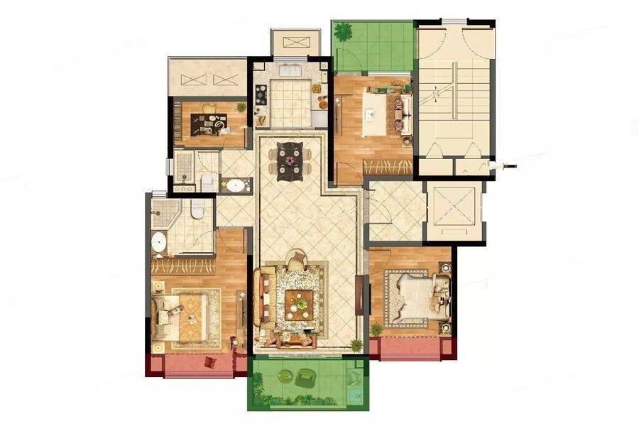 五矿澜悦方山4室2厅2卫115㎡户型图