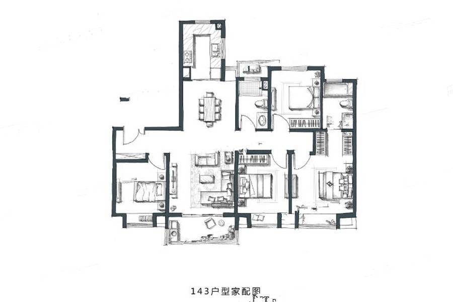 金地风华国际143平户型