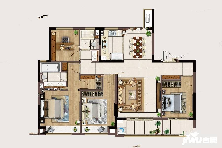 绿地海悦4室2厅2卫145㎡户型图