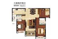 雅居乐滨江国际3室2厅2卫133㎡户型图