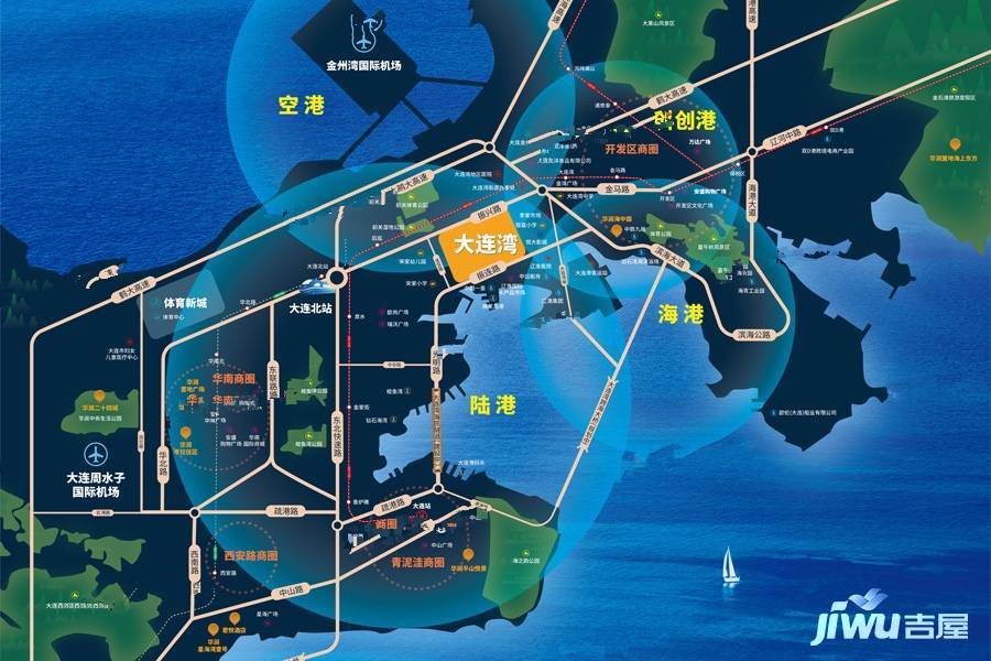 华润置地大连湾国际社区位置交通图