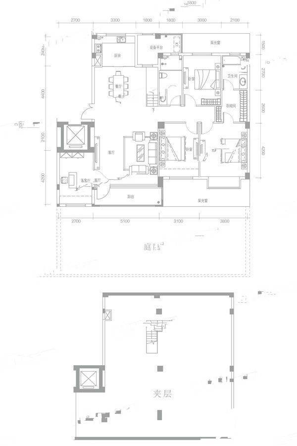 金地阅府4室2厅2卫153㎡户型图