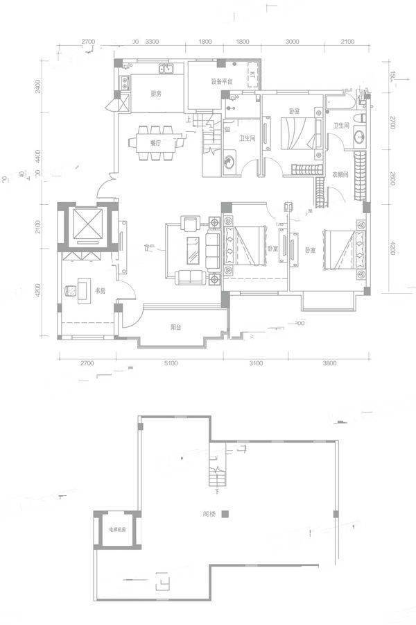 金地阅府4室2厅2卫153㎡户型图