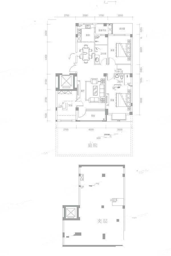 金地阅府3室2厅2卫114㎡户型图