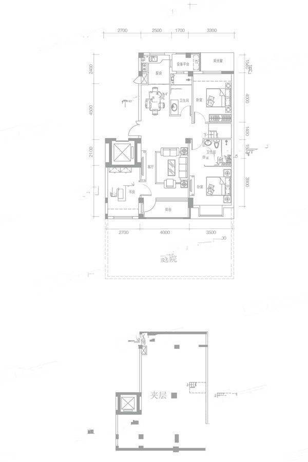 金地阅府3室2厅2卫110㎡户型图