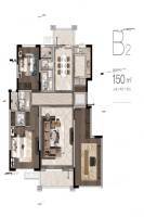 小平岛3室2厅2卫150㎡户型图