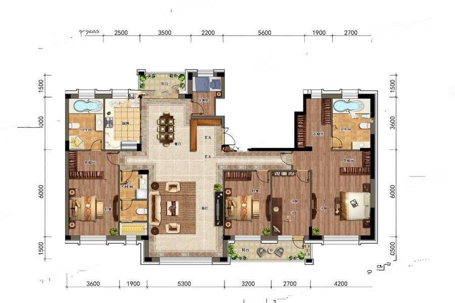 金悦湾5室2厅3卫242㎡户型图