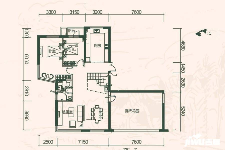 恒大公园大道3室2厅2卫229㎡户型图