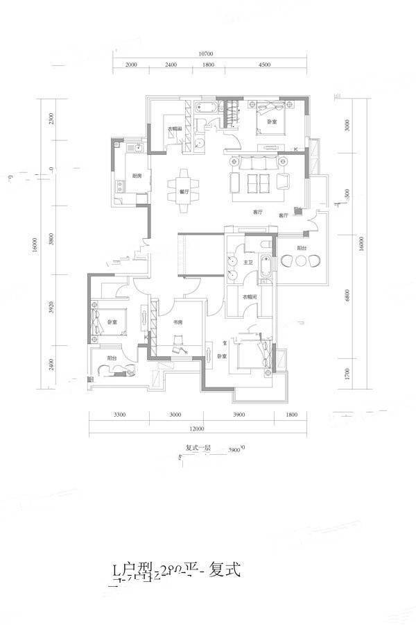 卓越佳园7室2厅4卫280㎡户型图