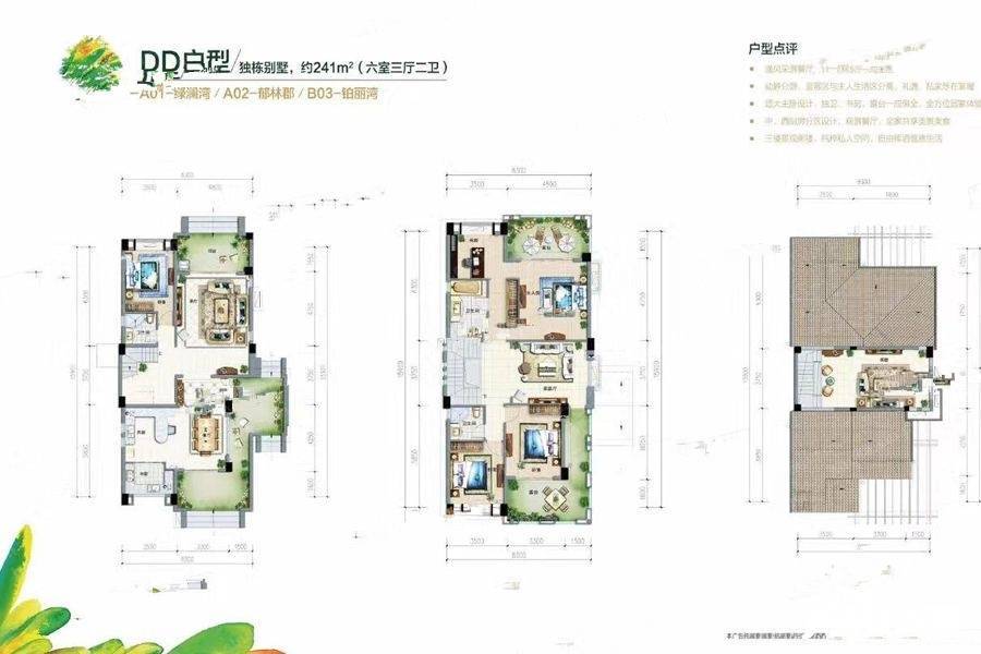 富力红树湾6室3厅2卫241㎡户型图