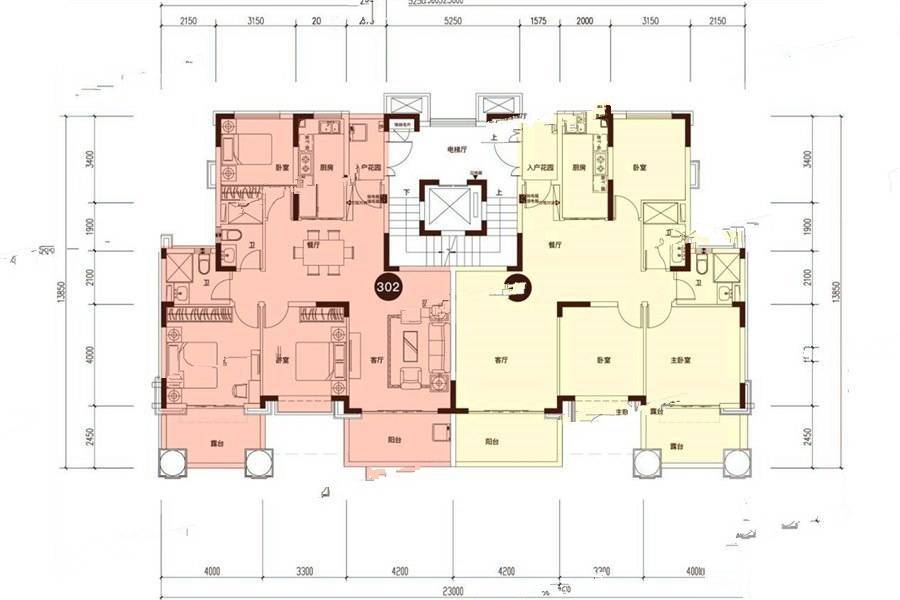 恒大御海天下3室2厅2卫125㎡户型图